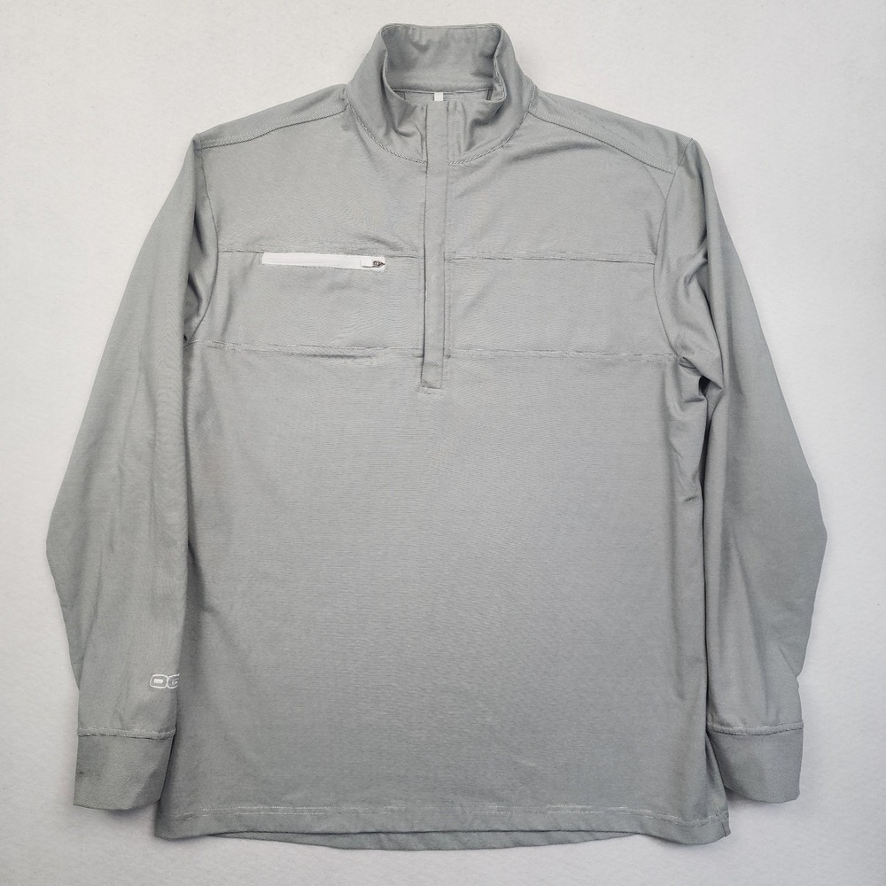 OGIO Ace Sweatshirt Mens Large Gray Stretch Logo Mock Neck Quarter Zip Outerwear